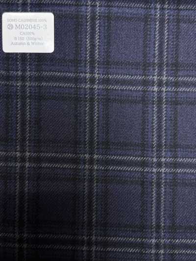 M02045-3 KUNISHIMA1850 Exklusive Linie [SOMO CASHMERE 100%] Marine 3D-Karo