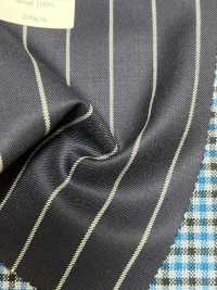 PR6521-NV Hochwertiger Japanischer Standard-Stretchstreifenstoff Aus Super120's-Wolle In Marineblau[Textil] Weitere Fotos