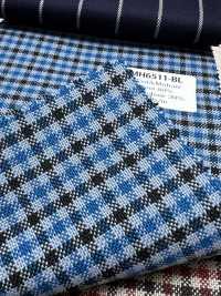 MH6511-BL Standard-Japanischer Woll-Mohair-Kammgarn (Tonic-Stil), Karomuster, Blau[Textil] Weitere Fotos