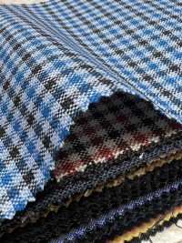 MH6511-BL Standard-Japanischer Woll-Mohair-Kammgarn (Tonic-Stil), Karomuster, Blau[Textil] Weitere Fotos