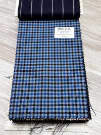 MH6511-BL Standard-Japanischer Woll-Mohair-Kammgarn (Tonic-Stil), Karomuster, Blau[Textil] Weitere Fotos