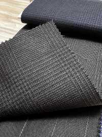 MH2431-CG Standard-Japanischer Kammgarnstoff Aus Wolle Und Mohair (Tonic-Stil), Karomuster, Anthrazit-Himmelgr[Textil] Weitere Fotos