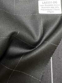 LA5531-DG Standardmäßiger Japanischer Seiden-Lurex-Woll-Stretch-Karo[Textil] Weitere Fotos