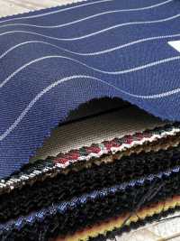 SK5524-BL Standardmäßiger Japanischer Woll-Seiden-Stretchstreifen In Marineblau[Textil] Weitere Fotos