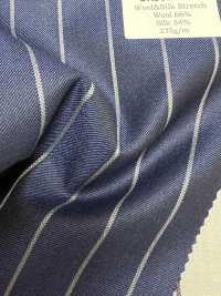 SK5524-BL Standardmäßiger Japanischer Woll-Seiden-Stretchstreifen In Marineblau[Textil] Weitere Fotos