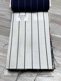 SK5524-WT Standardmäßiger Japanischer Stretch-Stoff Aus Wolle Und Seide, Weiß Gestreift[Textil] Weitere Fotos