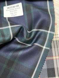 SK5536-GR Standard Japanischer Seide-Wolle-Stretch-Karo Grün[Textil] Weitere Fotos