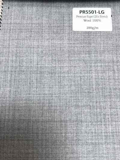 PR5501-LG Klassisch Hergestellt in Japan Premium Super120's Stretch glatt Hellgrau