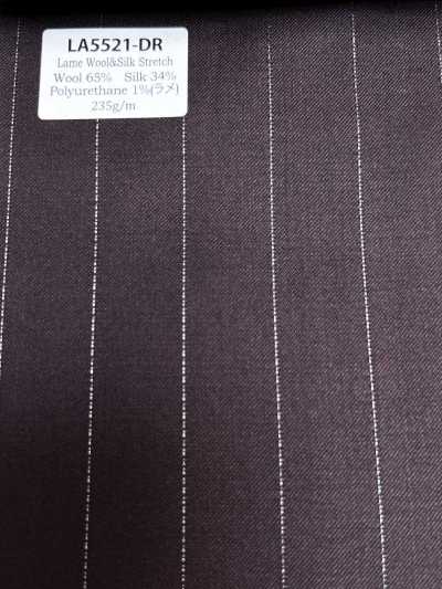 LA5521-DR Klassischer japanischer Seiden-Lamé-Wollstretch-Streifen Dunkelrot