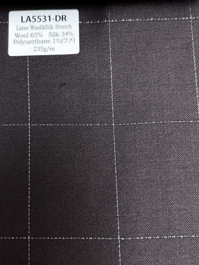 LA5531-DR Standard japanischer Seiden-Lamé Woll-Stretch-Karo, Dunkelrot