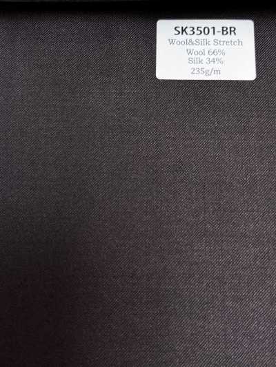 SK3501-BR Standard in Japan hergestellter Seiden-Woll-Stretch, Braun