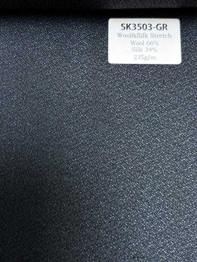 SK3503-GR Standard japanischer Seiden-Woll-Stretch Grün