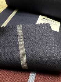 SK3523-NV Klassischer, in Japan hergestellter Streifenstoff aus Seide und Wolle, Marineblau[Textil] Weitere Fotos