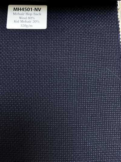 MH4501-NV Standard-Hopsack aus Mohair, Made in Japan, Marineblau