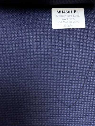 MH4501-BL Standard-Mohair-Hopsack, blau, japanische Herstellung