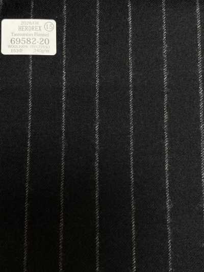 69582-20 26AW HERDREX [Tasmanian Flanell] Seide und Wolle Marine-Streifen
