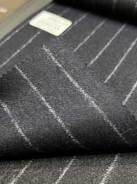 69582-34 26AW HERDREX [Tasmanischer Flanell] Seide Und Wolle, Marineblau Gestreift[Textil] Kunishima Co., Ltd. Unterfoto
