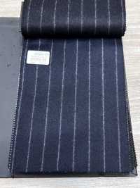 69582-34 26AW HERDREX [Tasmanischer Flanell] Seide Und Wolle, Marineblau Gestreift[Textil] Kunishima Co., Ltd. Unterfoto
