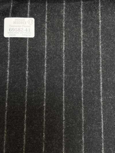 69582-41 26AW HERDREX [Tasmanian Flannel] Seide und Wolle Anthrazitstreifen
