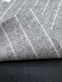 69582-69 26AW HERDREX [Tasmanian Flannel] Seide Und Wolle Hellgrau Gestreift[Textil] Kunishima Co., Ltd. Unterfoto