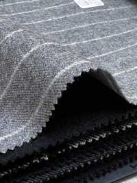 69582-69 26AW HERDREX [Tasmanian Flannel] Seide Und Wolle Hellgrau Gestreift[Textil] Kunishima Co., Ltd. Unterfoto