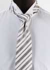 HVN-ST-OUT 【Outlet】VANNERS Morgenkrawatte Grau Gestreift