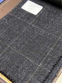 56CN5231 CANONICO Woll-Seide-Leinen Fancy Anzugstoff Marineblau/Braun mit Fensterkaro[Textil] CANONICO Weitere Fotos