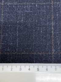 56CN5231 CANONICO Woll-Seide-Leinen Fancy Anzugstoff Marineblau/Braun mit Fensterkaro[Textil] CANONICO Weitere Fotos