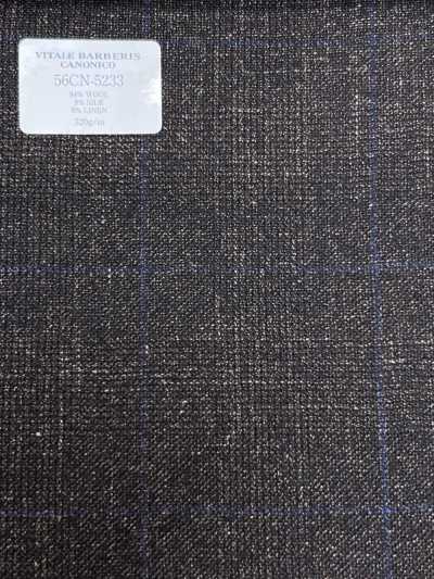 CANONICO Wolle, Seide & Leinen Fancy Suiting Braun/Blaues Fensterkaro