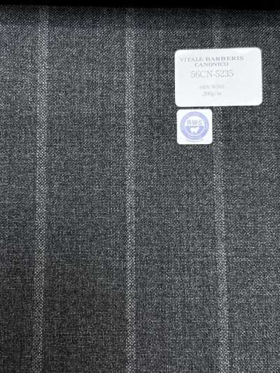 56CN5235 CANONICO RWS traditioneller Kammgarnstoff 21 grauer Streifen