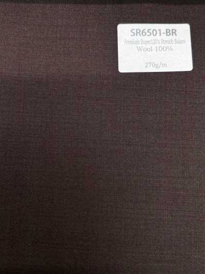 SR6501-BR Standard, in Japan hergestelltes Premium Super120's einfädig Stretch Solaro Braun ohne Muster irisie