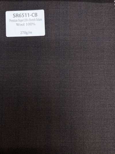 SR6511-CB Standard, in Japan hergestellter Premium Super 120's Single Yarn Stretch Solaro anthrazitbrauner Kor