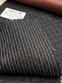LA6511-BK Hergestellt in Japan Seiden-Lamé Wollstretch schwarzer Streifen[Textil] HOSOI SYOJI Weitere Fotos