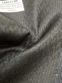 LA6511-BK Hergestellt in Japan Seiden-Lamé Wollstretch schwarzer Streifen[Textil] HOSOI SYOJI Weitere Fotos