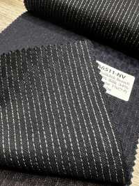 LA6511-NV Hergestellt in Japan Seiden-Lamé-Wollstretch-Navyblau gestreift[Textil] HOSOI SYOJI Weitere Fotos