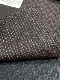 LA6511-BR In Japan hergestellter Stretch aus Seiden-Lame und Wolle mit braunem Streifen[Textil] HOSOI SYOJI Weitere Fotos