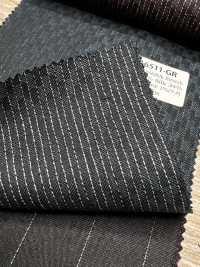 LA6511-GR In Japan hergestellter Seiden-Lame-Wollstretch mit grünen Streifen[Textil] HOSOI SYOJI Weitere Fotos