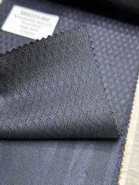 SK6511-NV Hergestellt in Japan Seide-Wolle-Stretch Marineblaues Rautenmuster[Textil] HOSOI SYOJI Weitere Fotos