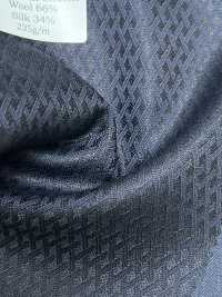 SK6511-NV Hergestellt in Japan Seide-Wolle-Stretch Marineblaues Rautenmuster[Textil] HOSOI SYOJI Weitere Fotos