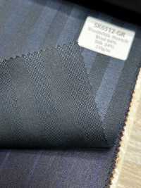 SK6512-GR Japanisch hergestellter braun gestreifter Stretchstoff aus Seide und Wolle[Textil] HOSOI SYOJI Weitere Fotos