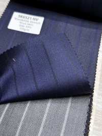 SK6521-NV Japanisch hergestellter braun gestreifter Stretchstoff aus Seide und Wolle[Textil] HOSOI SYOJI Weitere Fotos