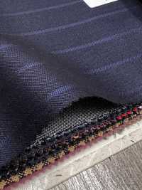 SK6521-NV Japanisch hergestellter braun gestreifter Stretchstoff aus Seide und Wolle[Textil] HOSOI SYOJI Weitere Fotos
