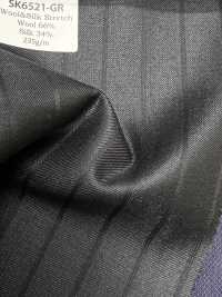 SK6521-GR Hergestellt in Japan Seiden-Woll-Stretch grün gestreift[Textil] HOSOI SYOJI Weitere Fotos