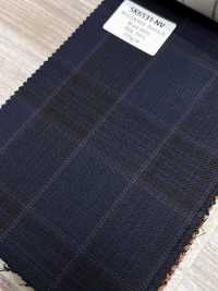 SK6531-NV Hergestellt in Japan, Stretch aus Seide und Wolle, marineblau kariert[Textil] HOSOI SYOJI Weitere Fotos