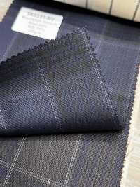 SK6531-NV Hergestellt in Japan, Stretch aus Seide und Wolle, marineblau kariert[Textil] HOSOI SYOJI Weitere Fotos