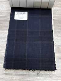 SK6531-NV Hergestellt in Japan, Stretch aus Seide und Wolle, marineblau kariert[Textil] HOSOI SYOJI Weitere Fotos