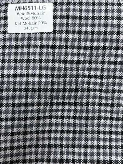 MH6511-LG Standard Wolle-Mohair-Kammgarn aus Japan (Tonic Style) hellgrau kariert