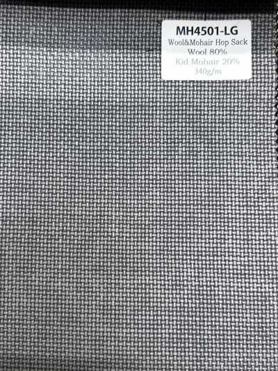 MH4501-LG Standard-Mohair-Hopsack aus japanischer Herstellung, Hellgrau