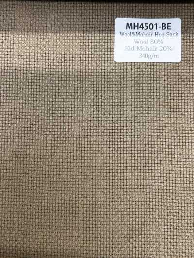 MH4501-BE Standard-Mohair-Hopsack in Beige, hergestellt in Japan