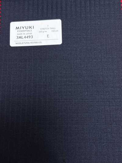 26AW MIYUKI Textile ESSENTIALS Stretch-Twill Navy Stripe
